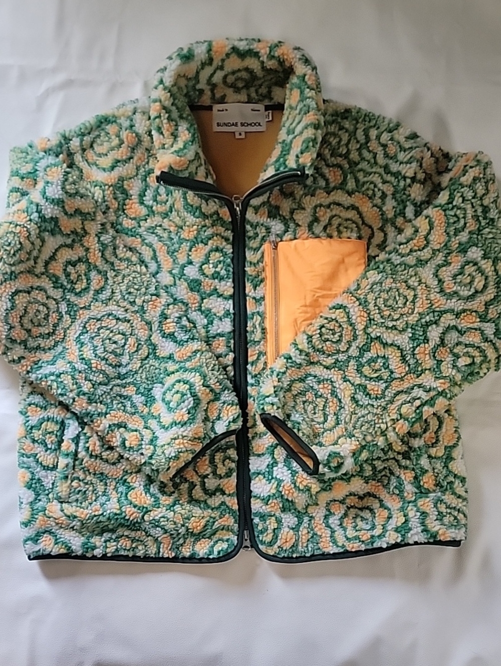 Sundae School x Paulo Pastel Broccoli Fleece Jacket Unisex Sz S